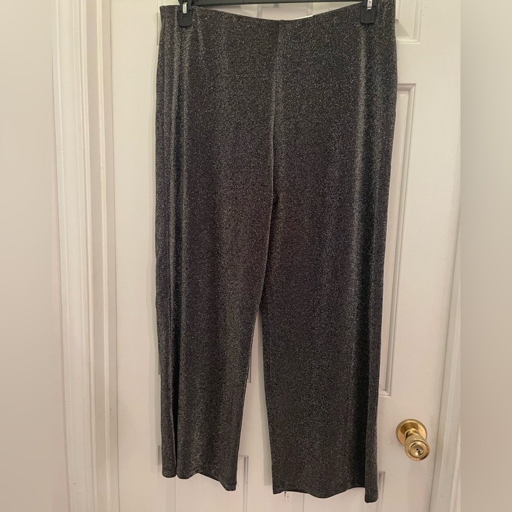 JM Collection Black and Silver Wide Leg Pants